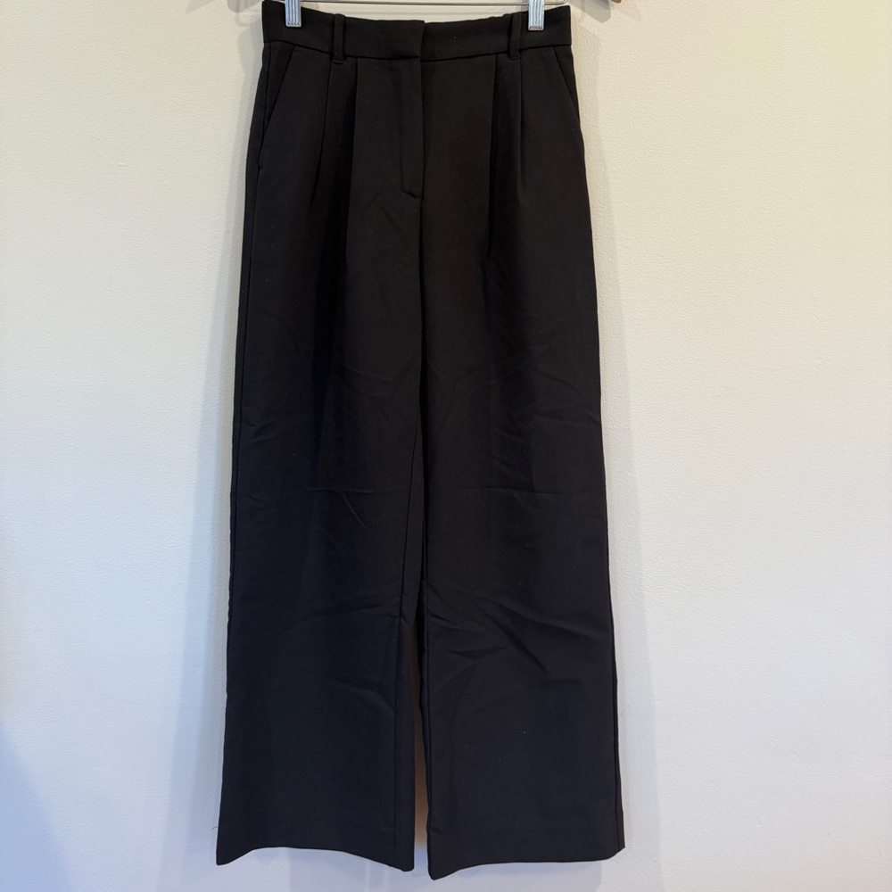 A&F Sloane Tailored Wide Leg Pant - Black